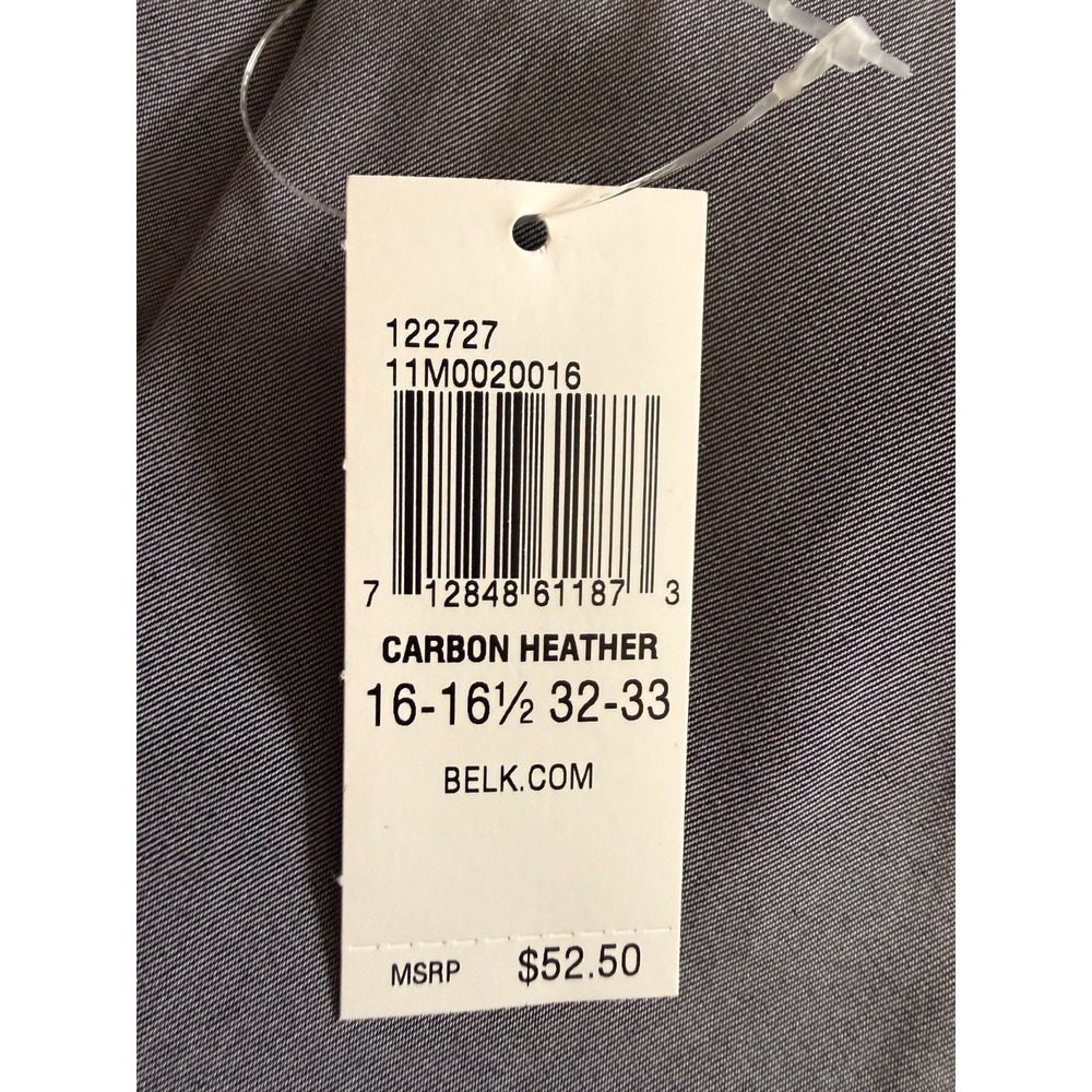 Lot of 2 Madison Men's Dress Shirts Large 16-16.5 32/33 Slim Fit Gray Blue - Picture 9 of 12